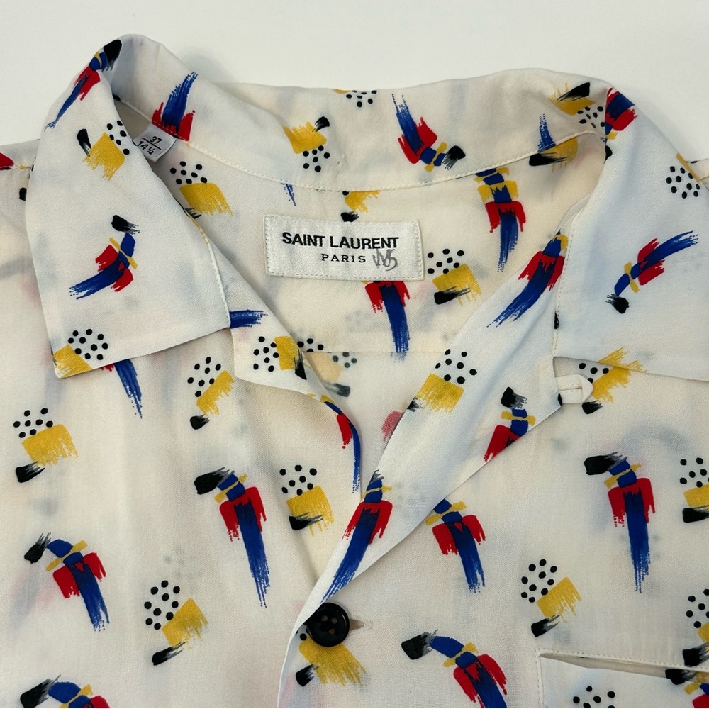Men's $790 Saint Laurent Abstract Print Shirt - Picture 3 of 6